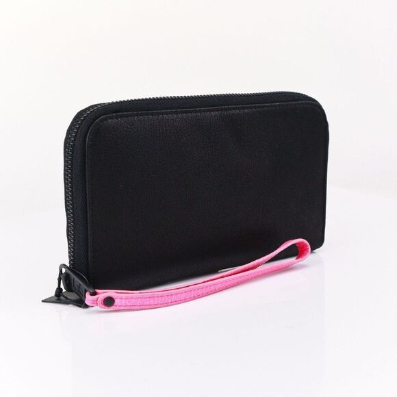 Marc by Marc Jacobs Pebble Leather Long Wallet Black Pink Unisex - Picture 5 of 14